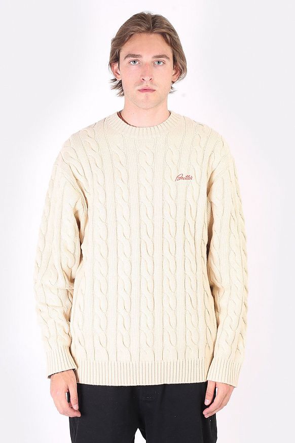 Мужской свитер Butter Goods Cable Knit Sweater (Cable Knit Sweater Bone)