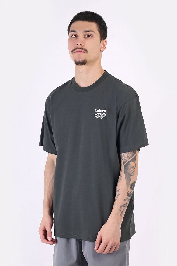 Мужская футболка Carhartt WIP S/S Screensaver T-Shirt (I029629-slate/white)