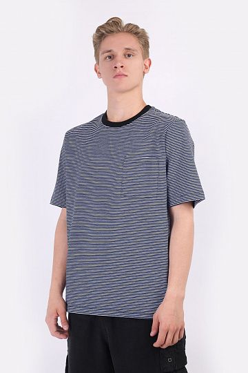 Мужская футболка Stussy Mini Stripe Crew (1140248-black) - купить оригинал  в Москве с доставкой в интернет-магазине Sneakerhead