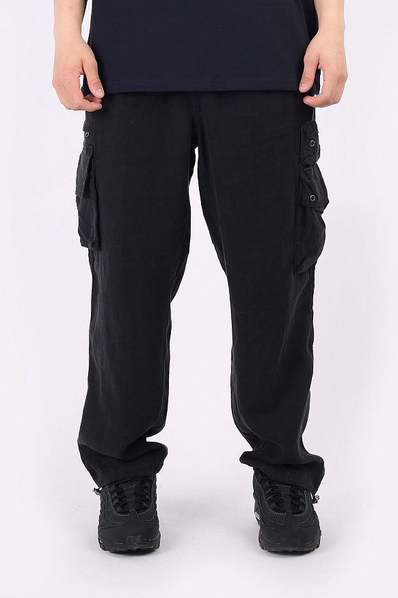 Мужские брюки Stussy Linen Utility Pant (116490-black) - фото 3 картинки