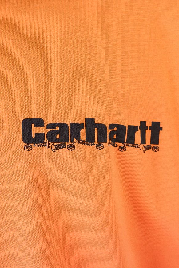 Мужской лонгслив Carhartt WIP L/S Light Work T-Shirt (I034672-pumpkin/cherry) - фото 8 картинки