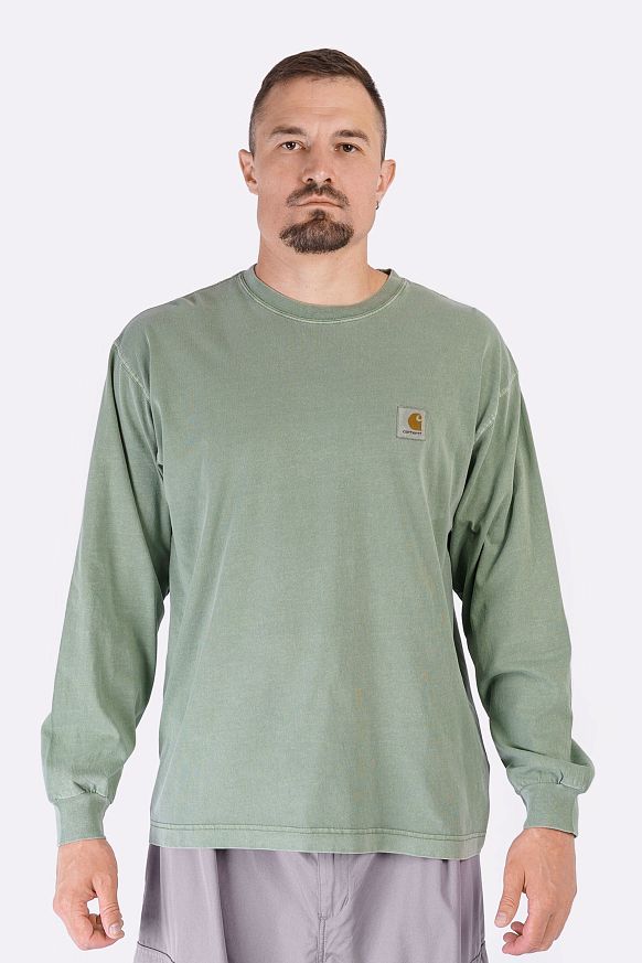 Мужской лонгслив Carhartt WIP L/S Nelson T-Shirt (I029948-park garm dyed) - фото 2 картинки