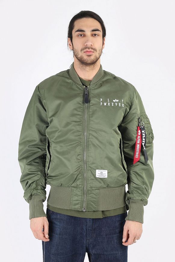 Мужская куртка Alpha Industries x Play Boy MA-1 Flight Jacket (CJP51502C1-sage) - фото 5 картинки