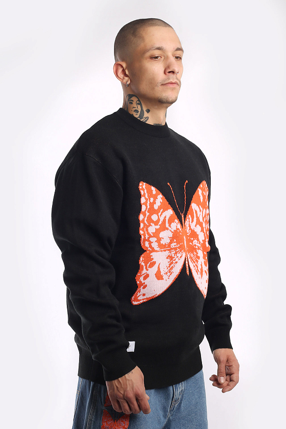 Мужской свитер Butter Goods Butterfly Knit Sweater (Butterfly Knit-black) - фото 5 картинки
