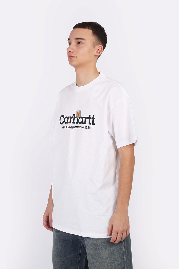Мужская футболка Carhartt WIP S/S Label Script T-Shirt (I034421-white) - фото 3 картинки