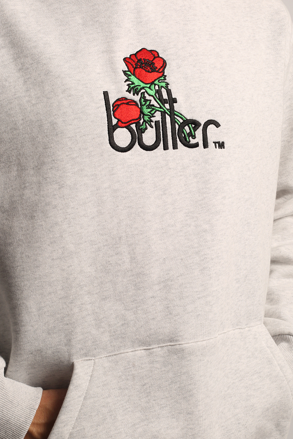 Мужская толстовка Butter Goods Windflowers Embroidered (Hood Ash Grey) - фото 5 картинки