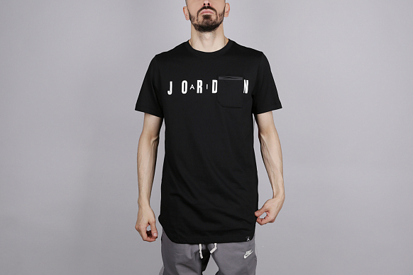 Мужская футболка Jordan JSW Alt Hem Pocket (915937-010-) - фото 2 картинки