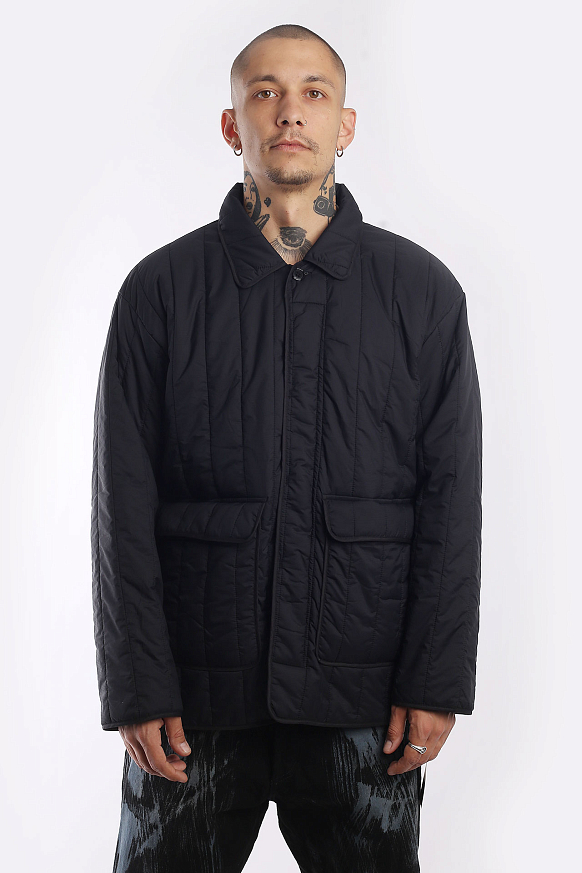 Мужская куртка Hombre Nino Stripe Quilting Jacket (0222-JK0005-black) - фото 2 картинки
