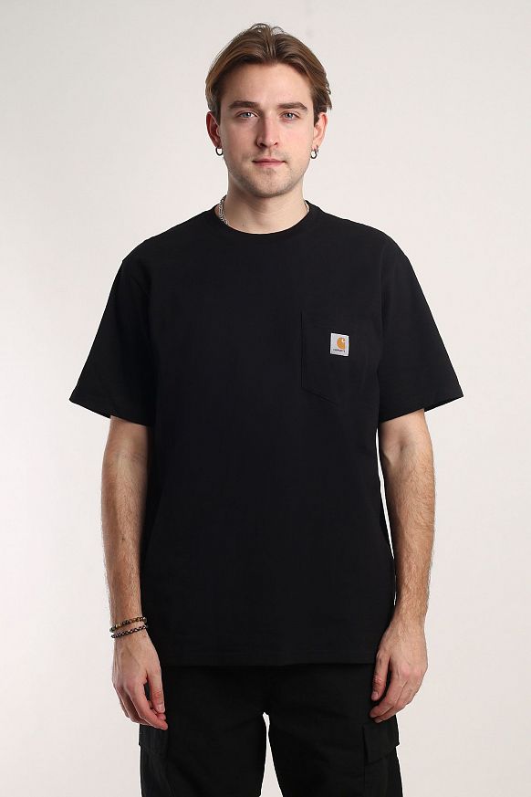 Мужская футболка Carhartt WIP S/S Pocket T-Shirt (I030434-black) - фото 2 картинки