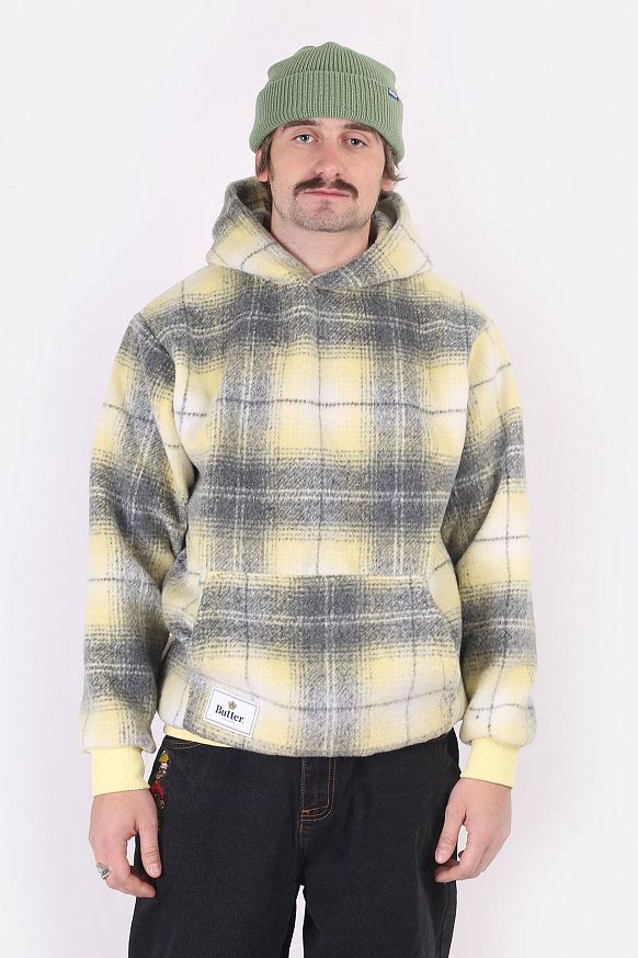 Мужская толстовка Butter Goods Heavyweight Plaid Pullover (Heavyweight hood-charcoal)