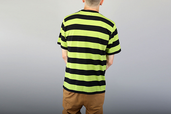 Мужская футболка Stussy Range Stripe Pocket Crew (114999-black) - фото 3 картинки