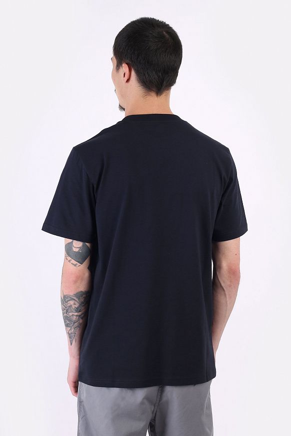 Мужская футболка Carhartt WIP S/S Shattered Script T-Shirt (I029604-dark navy) - фото 4 картинки