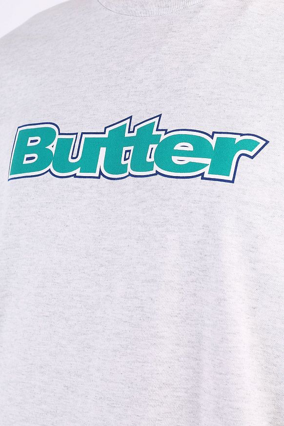 Мужская футболка Butter Goods Wordmark Tee (WORDMARK-ash grey) - фото 2 картинки