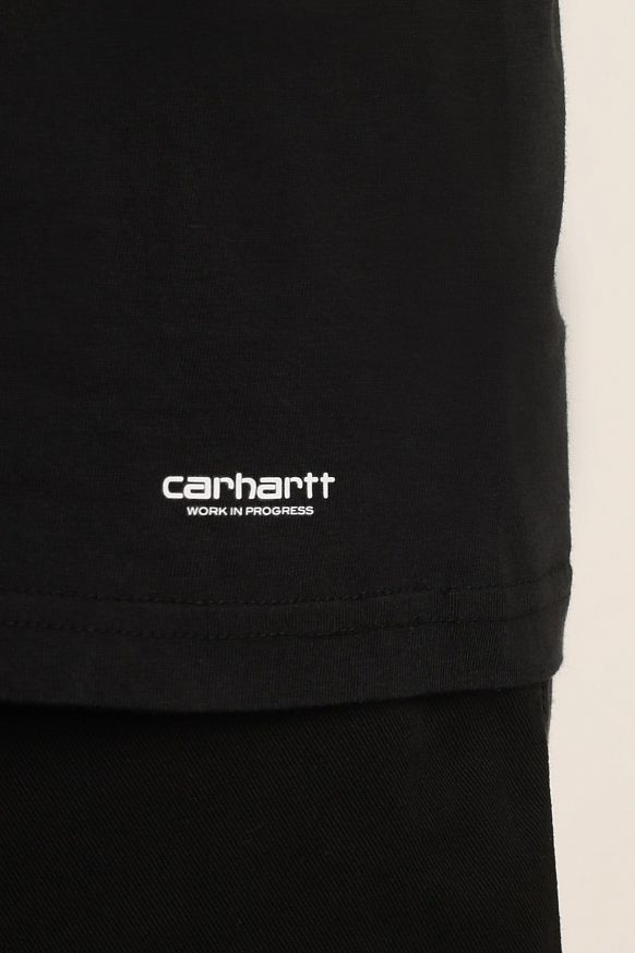 Мужская футболка Carhartt WIP Standart Crew Neck T-Shirt (2 Pack) (I029370-black/black) - фото 3 картинки