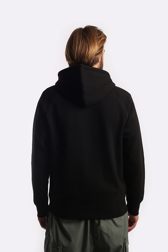 Мужская толстовка Carhartt WIP Hooded Chase Jacket (I026385-black/gold) - фото 5 картинки