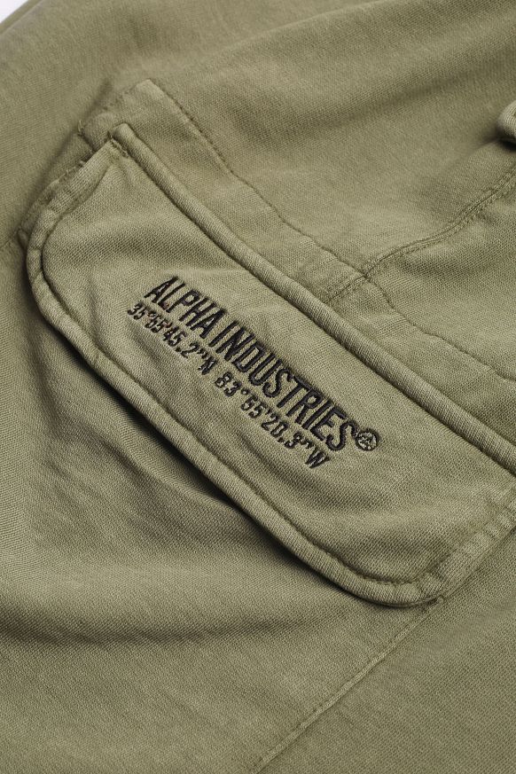 Мужские шорты Alpha Industries Terry Dyed Short (MBT55000C1-olive) - фото 2 картинки