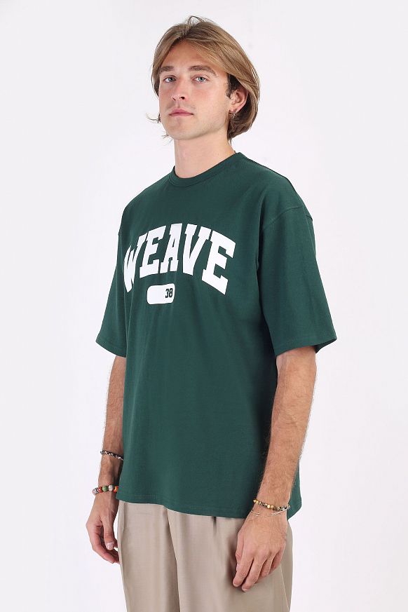 Мужская футболка FrizmWORKS Weawe 38 Logo Tee (SSTS056-dark green) - фото 3 картинки
