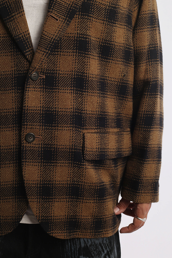 Мужской пиджак Hombre Nino Plaid 3B Jacket (0222-JK0003-brown) - фото 3 картинки