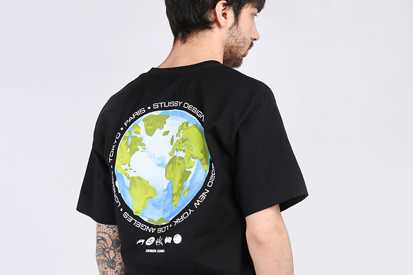 Мужская футболка Stussy T-SHIRT GLOBAL DESIGN (1904506-black) - фото 2 картинки
