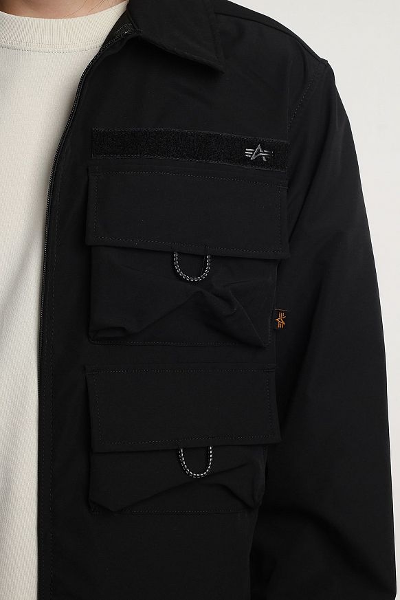 Мужская куртка Alpha Industries Nylon Cargo Shirt Jacket (MJN53000C1-black) - фото 3 картинки