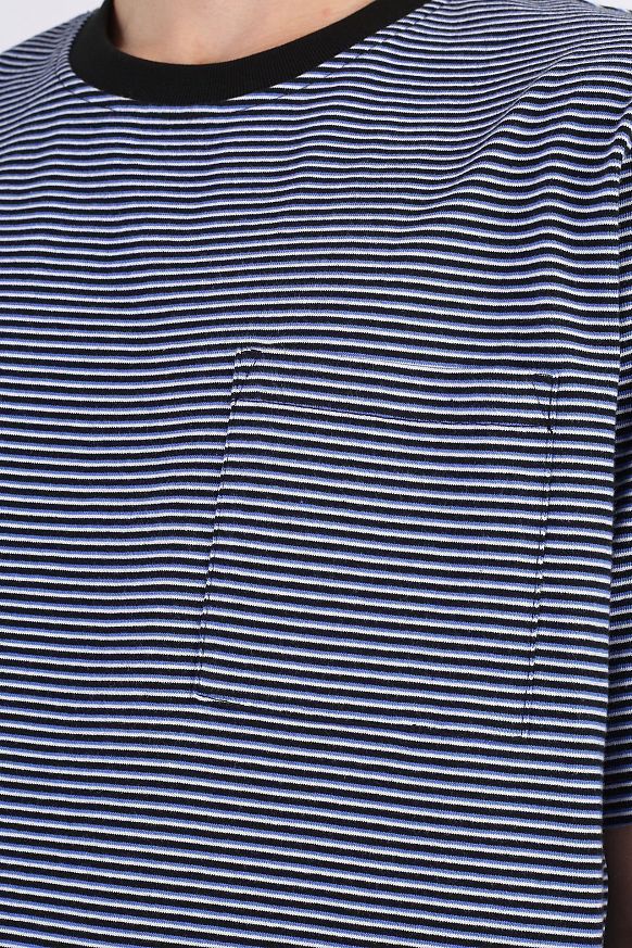 Мужская футболка Stussy Mini Stripe Crew (1140248-black) - фото 2 картинки