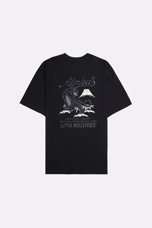 Мужская футболка Alpha Industries Tiger Search And Destroy Tee (MTT55001C1-black) - фото 2 картинки
