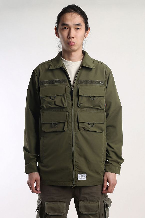 Мужская куртка Alpha Industries Nylon Cargo Shirt Jacket (MJN53000C1-green) - фото 2 картинки