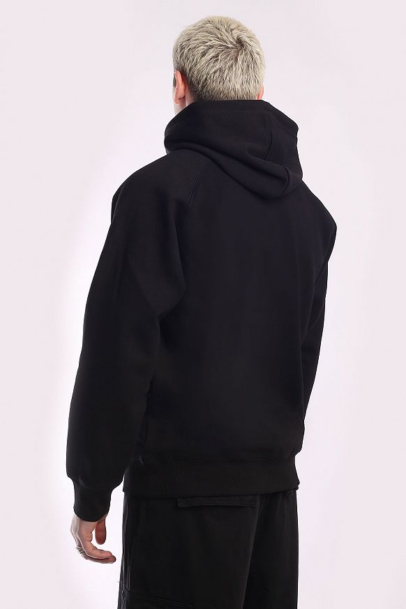 Мужская толстовка Carhartt WIP Hooded Chase Sweat (I026384-black/gold) - фото 6 картинки