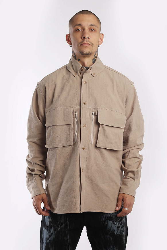 Мужская рубашка Hombre Nino Multi Pocket Shirt (0231-SH0001-beige) - фото 2 картинки