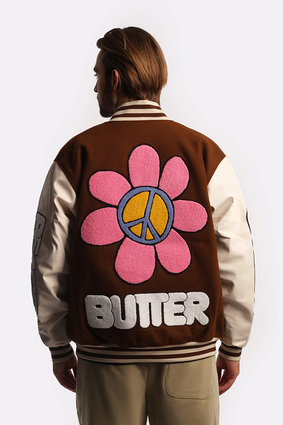 Мужская куртка Butter Goods World Peace Varsity Jacket (World Peace Varsity-brown) - фото 4 картинки