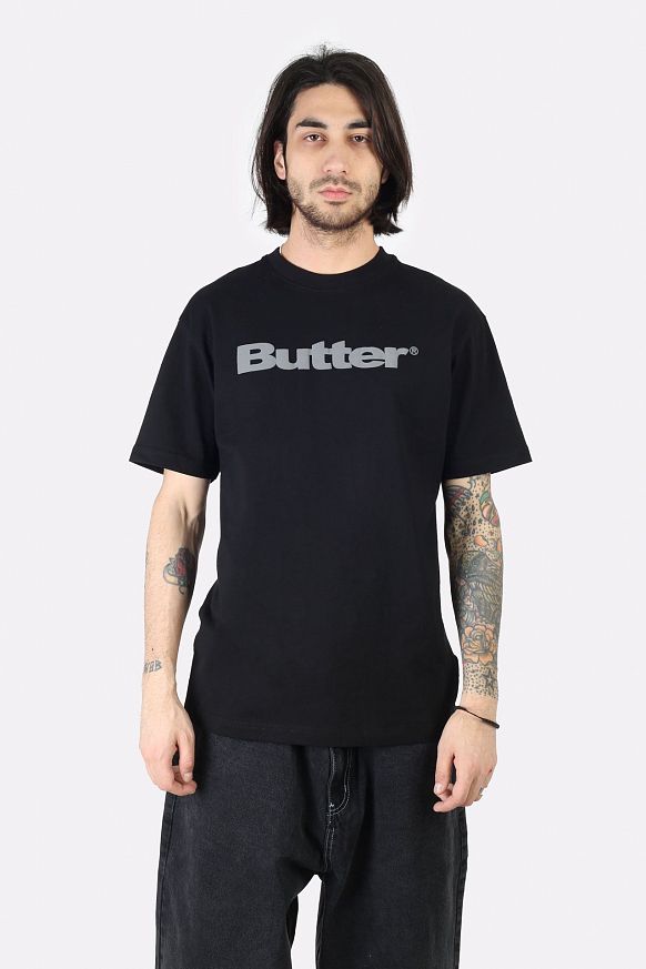 Мужская футболка Butter Goods Wordmark Tee (Wordmark puff-black) - фото 4 картинки