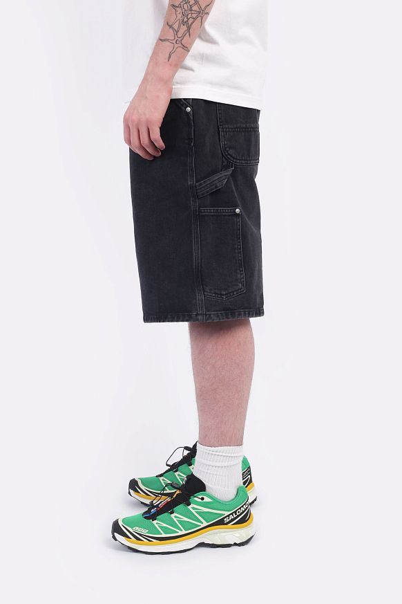 Мужские шорты Carhartt WIP Rivet Short (I034319-black st wshd) - фото 3 картинки