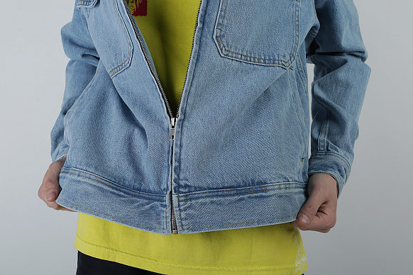 Мужская куртка Stussy Denim Garage Jacket (115443-light blue) - фото 3 картинки