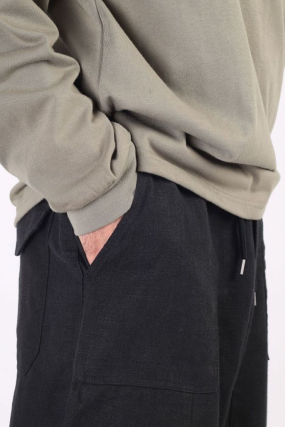 Мужские брюки FrizmWORKS Linen Balloon String Pants (SSPT054-black) - фото 2 картинки