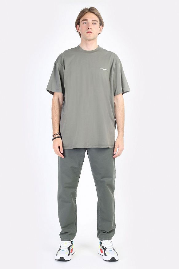 Мужская футболка Carhartt WIP S/S Nils T-Shirt (I030111-thyme/white) - фото 4 картинки