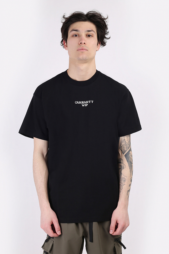Мужская футболка Carhartt WIP S/S Panic T-Shirt (I029035-blck/wht) - фото 3 картинки
