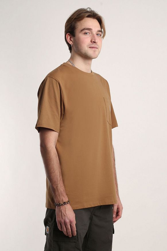 Мужская футболка Carhartt WIP S/S Pocket T-Shirt (I030434-jasper) - фото 4 картинки