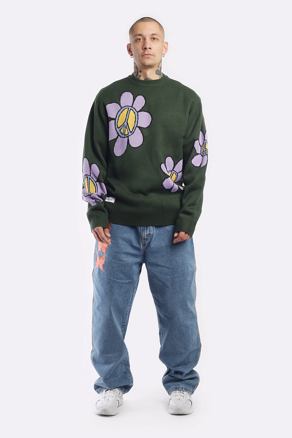 Мужской свитер Butter Goods Flowers Knit (Flowers Knit-sage) - фото 7 картинки