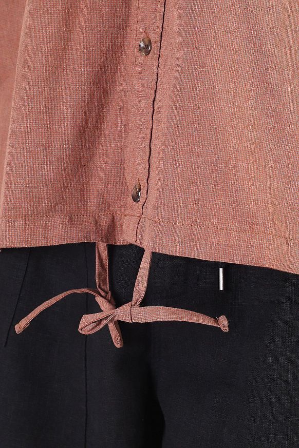 Мужская рубашка FrizmWORKS Checked String Half Shirt (SSST034-orange) - фото 5 картинки