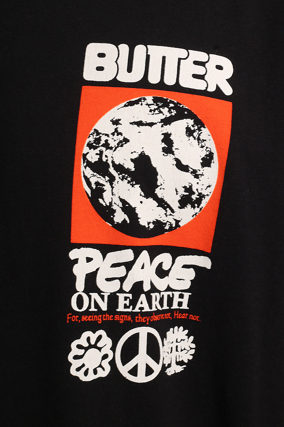 Мужская футболка Butter Goods Peace On Earth Tee (Peace On Earth-black) - фото 3 картинки