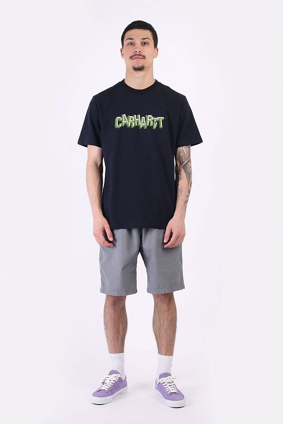 Мужская футболка Carhartt WIP S/S Shattered Script T-Shirt (I029604-dark navy) - фото 5 картинки