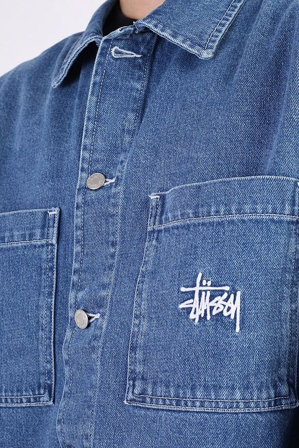 Мужская куртка Stussy Denim Chore Jacket (115570-blue) - фото 2 картинки