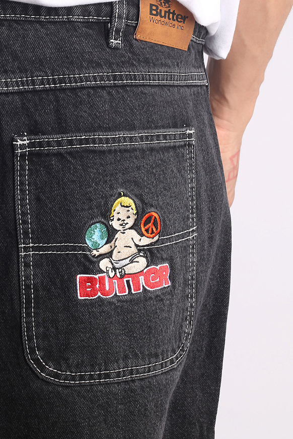 Мужские джинсы Butter Goods World Peace Denim Jeans (World Peace-washer blk) - фото 6 картинки
