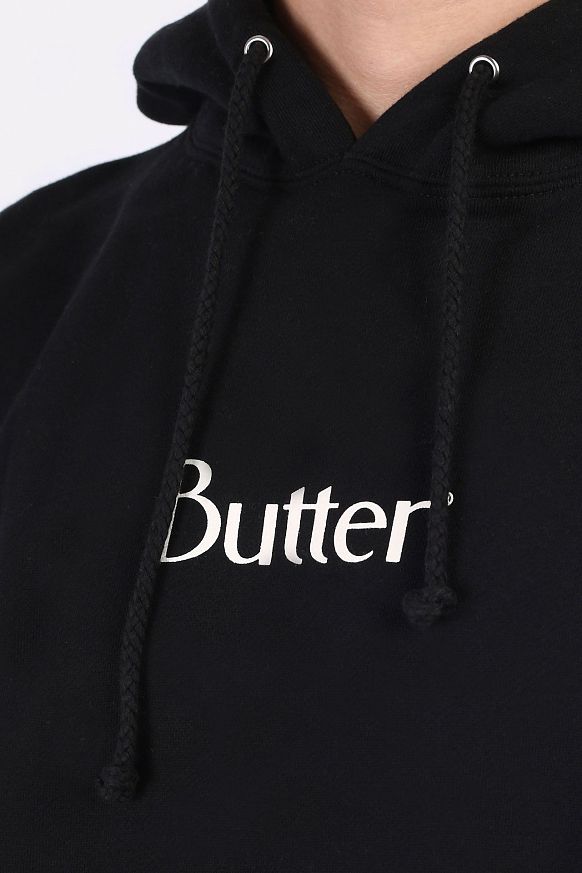 Мужская толстовка Butter Goods Classic Logo Pullover (CLASSIC HOOD-black) - фото 2 картинки