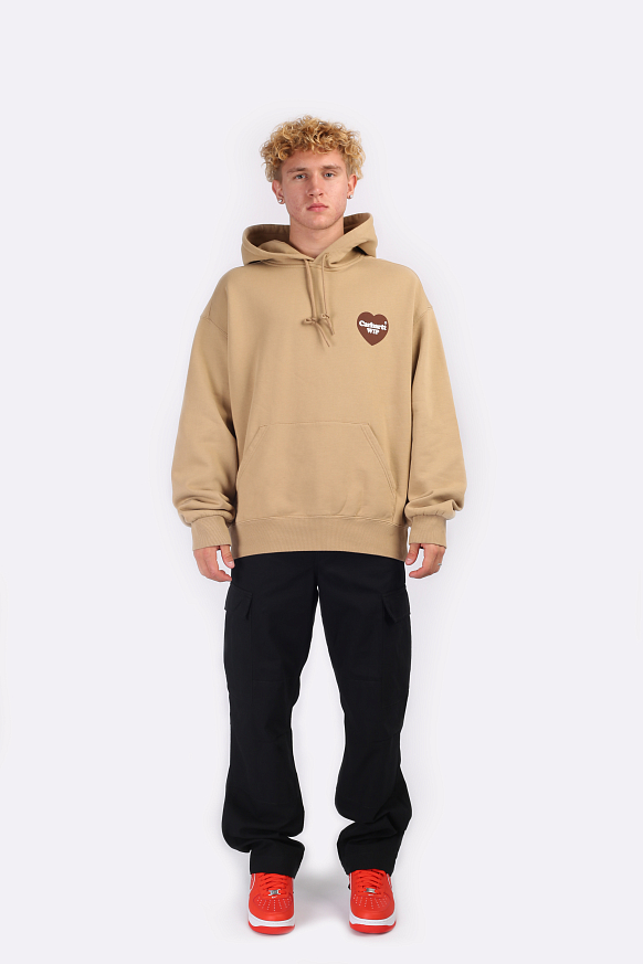 Мужская толстовка Carhartt WIP Hooded Heart Sweat (I032168-brown) - фото 8 картинки