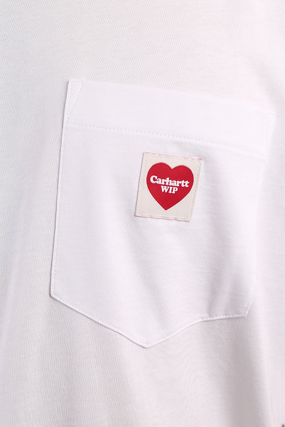 Мужская футболка Carhartt WIP S/S Pocket Heart T-Shirt (I032128-white) - фото 3 картинки