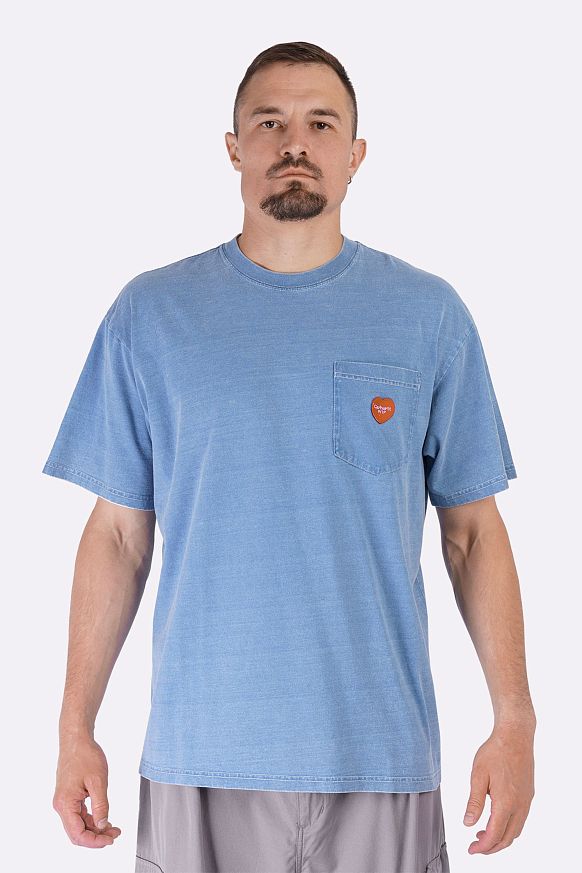 Мужская футболка Carhartt WIP S/S Ingo Pocket T-Shirt (I034486-light blue garm) - фото 2 картинки