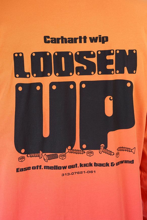 Мужской лонгслив Carhartt WIP L/S Light Work T-Shirt (I034672-pumpkin/cherry) - фото 7 картинки