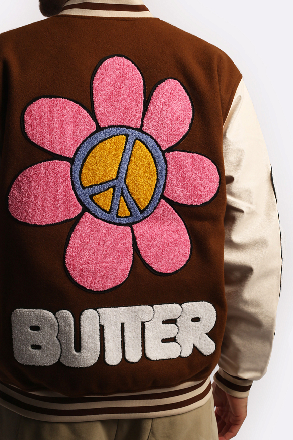 Мужская куртка Butter Goods World Peace Varsity Jacket (World Peace Varsity-brown) - фото 6 картинки