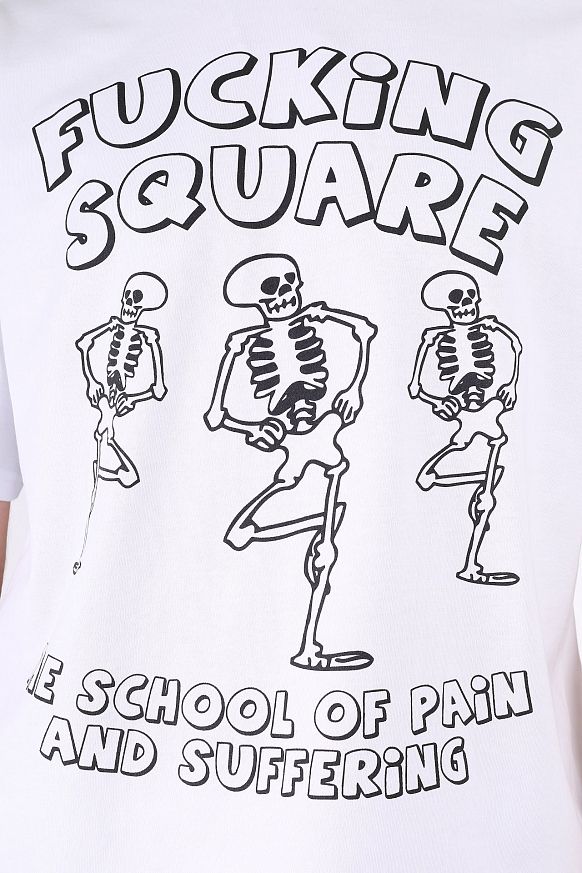 Мужская футболка FUKSQRE Dance Bones School (Dancebones-white) - фото 3 картинки